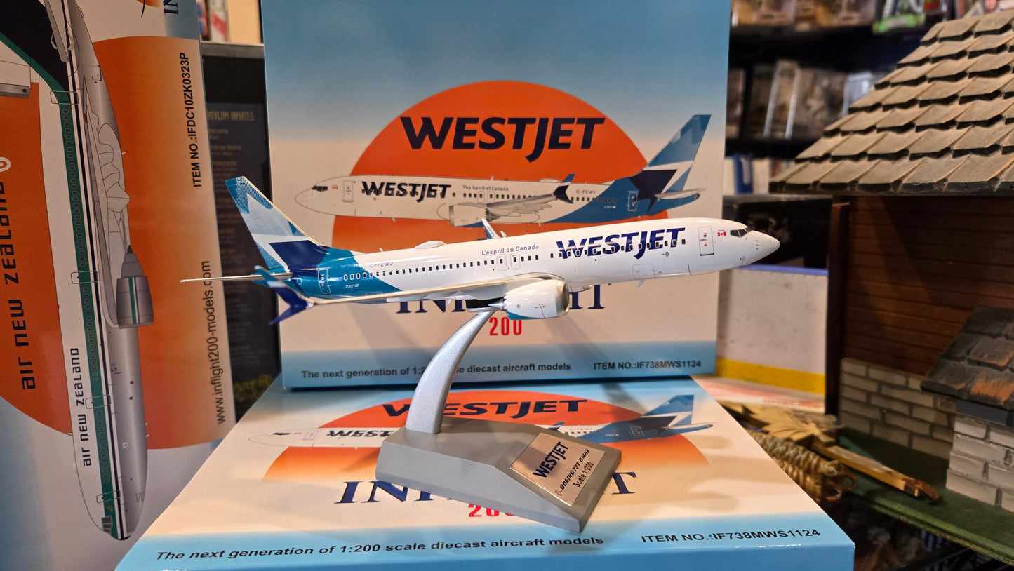 Inflight 200 WestJet Boeing 737 MAX 8 “New Livery” C-FEWJ - 1/200