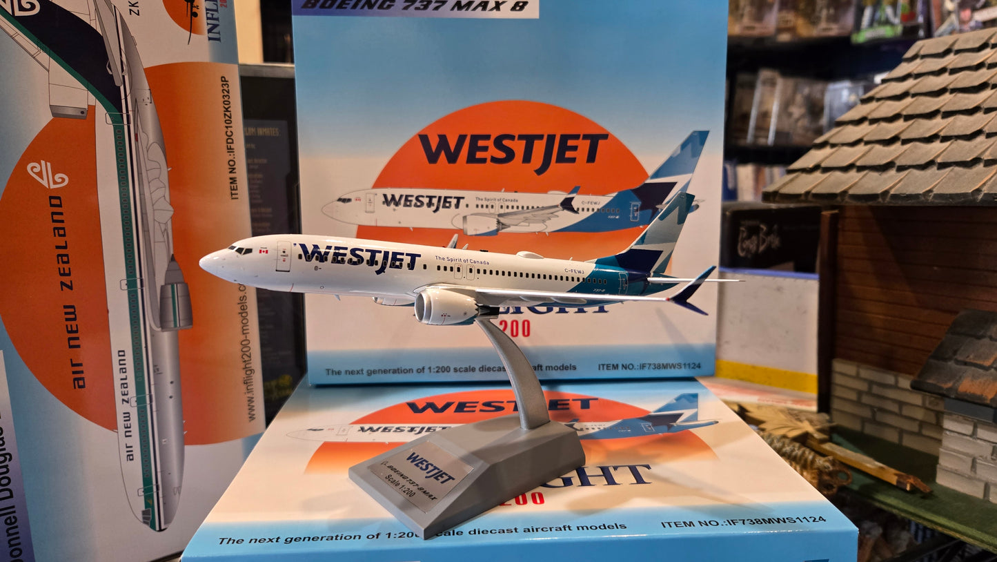 Inflight 200 WestJet Boeing 737 MAX 8 “New Livery” C-FEWJ - 1/200